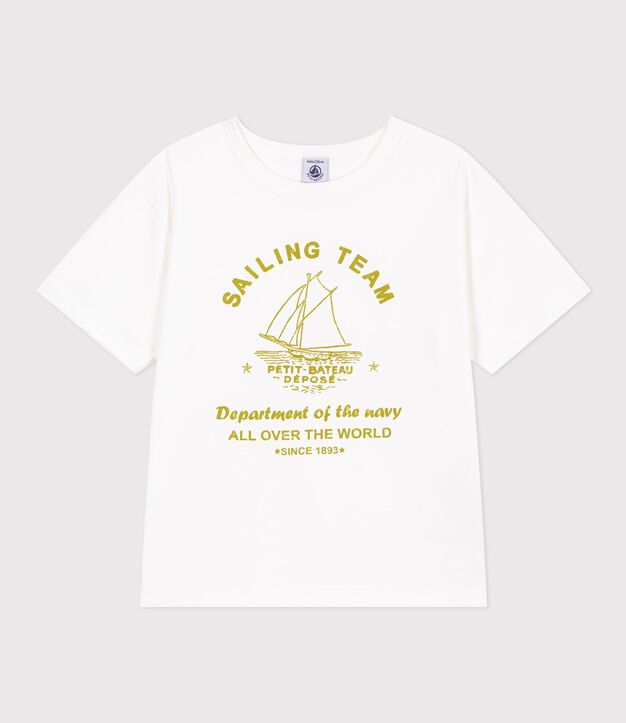 Children's short-sleeved cotton T-shirt white