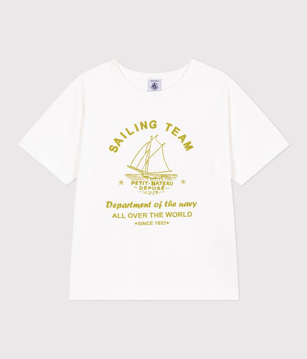 Children's short-sleeved cotton T-shirt white