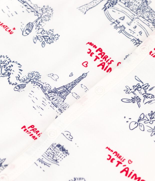 Babies' Paris-Themed Cotton Playsuit white/multicolor