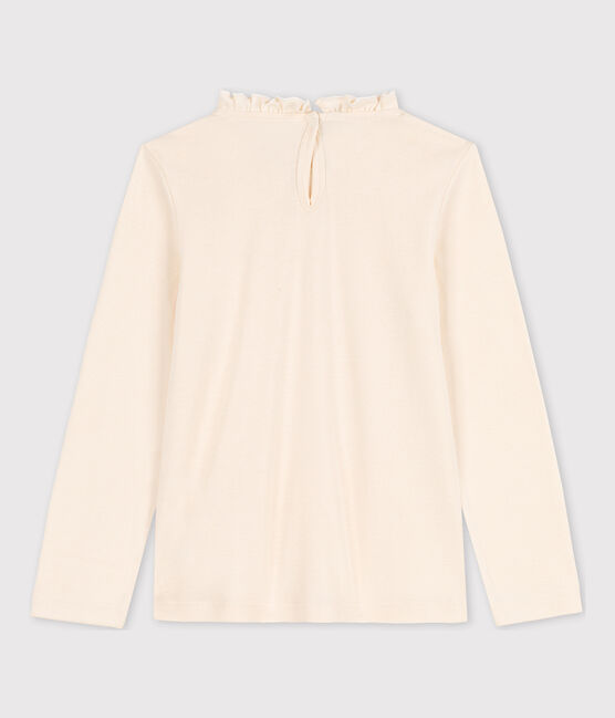 Girls' Long-sleeved Cotton T-Shirt AVALANCHE Ecru