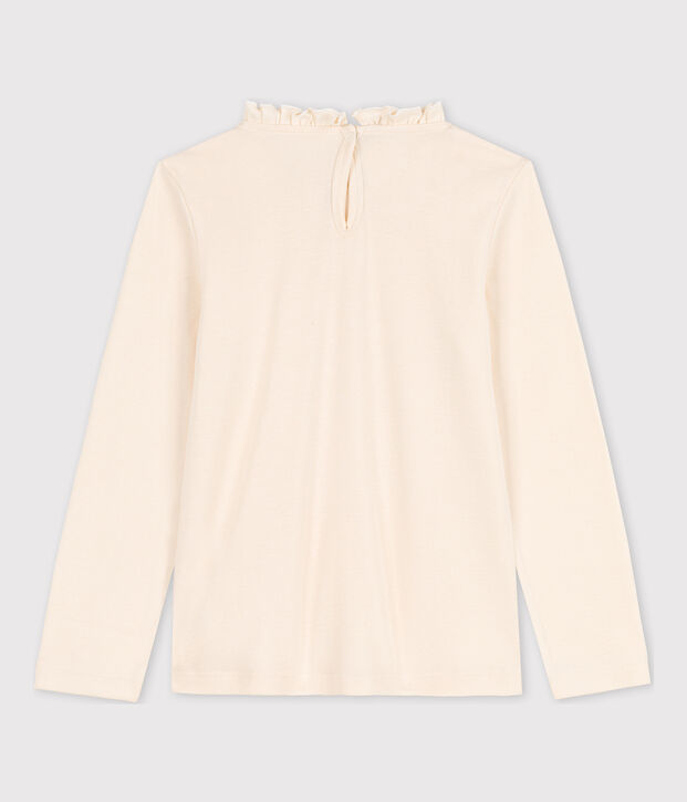 Girls' Long-sleeved Cotton T-Shirt Ecru