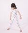 Children's floral cotton pyjamas MARSHMALLOW /SPI /MULTICO
