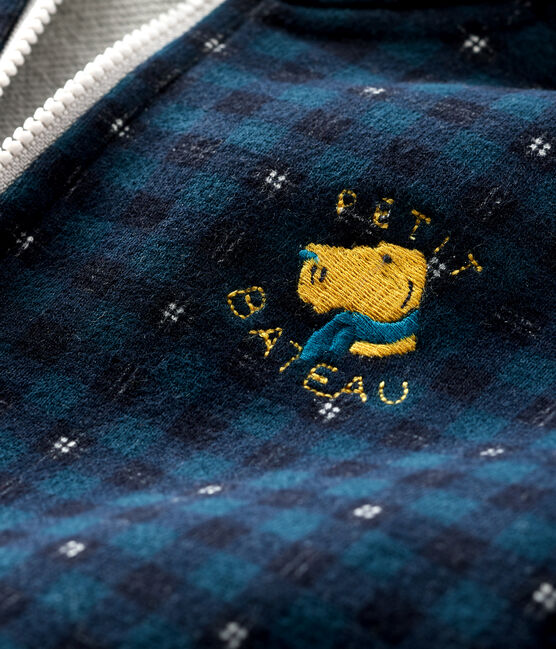 Baby boy's hooded sweatshirt SHADOW blue/MULTICO ecru