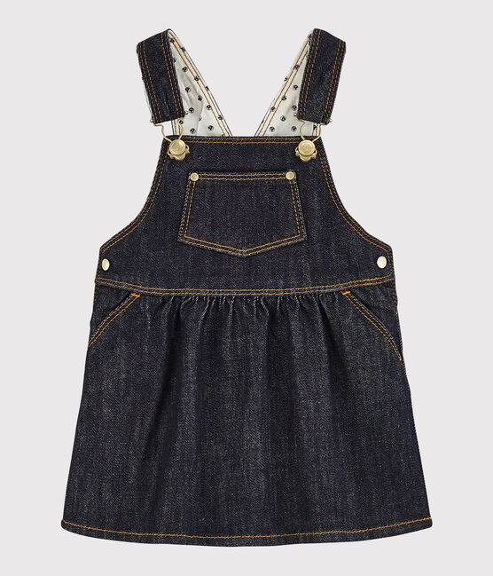 Baby girl's denim dungaree-dress JEAN blue