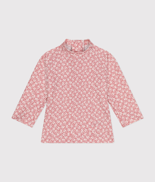 Babies' UV-protect swimming T-shirt pink/white