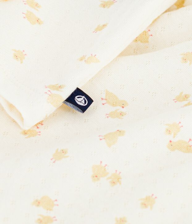 Babies' two-piece set in cotton printed with little chicks Ecru/multicolor