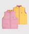 Children's plain, sleeveless puffer jacket pink/yellow