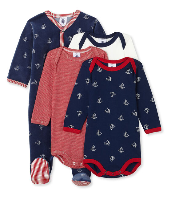 Baby Boys' Sleepsuit Set - Velour Sleepsuit and Long-Sleeved Ribbed Bodysuits variante 1