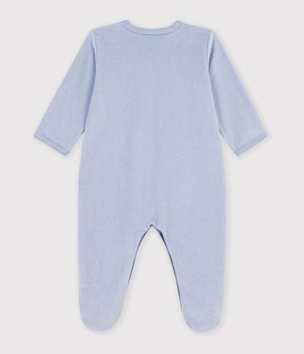 Babies' plain velour pyjama suit with a placed design NEW PLACID