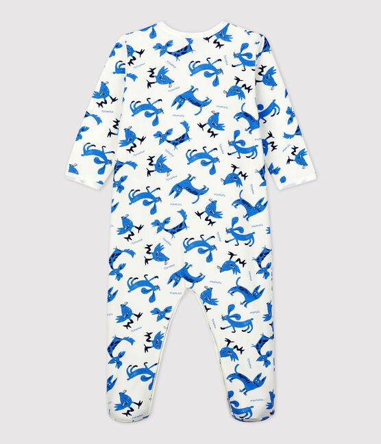 Babies' Decorative Print Fleece Sleepsuit MARSHMALLOW white/MULTICO white
