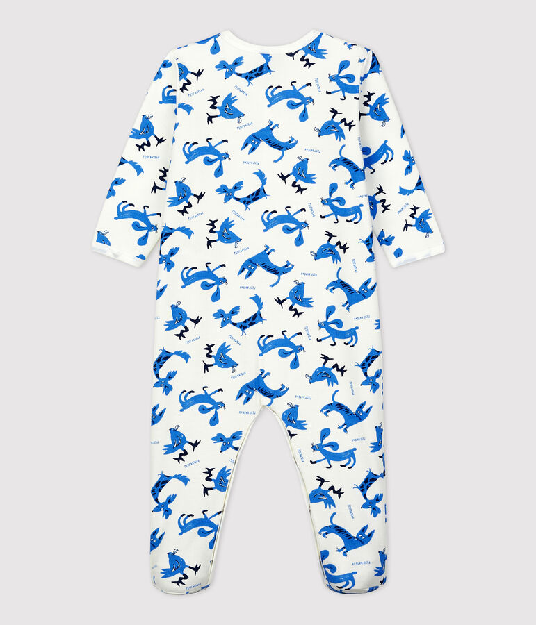 Babies' Decorative Print Fleece Sleepsuit MARSHMALLOW white/MULTICO white