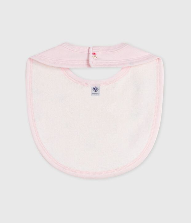 Newborn babies' printed cotton bib pink/multicolor