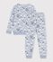 Children's snowman-print velour pyjamas blue/multicolor