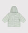 Babies' printed  puffer jacket with a retractable hood HERBIER green/MULTICO white