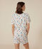 Women's Paris-pattern Cotton Pyjama Shorts and T-shirt MARSHMALLOW white/MEDIEVAL blue/MULTICO