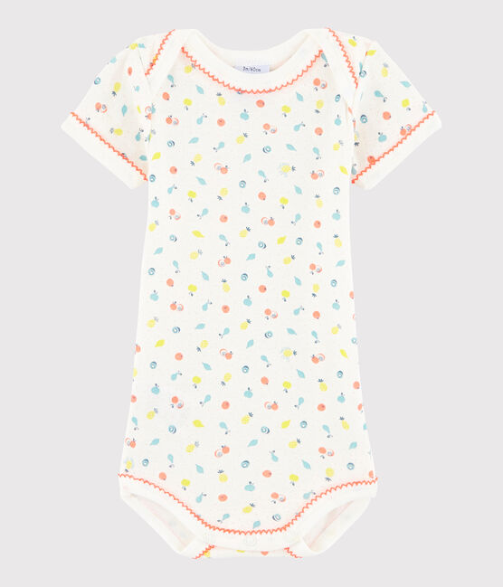 Baby Girls' Short-Sleeved Bodysuit LAIT white/MULTICO white