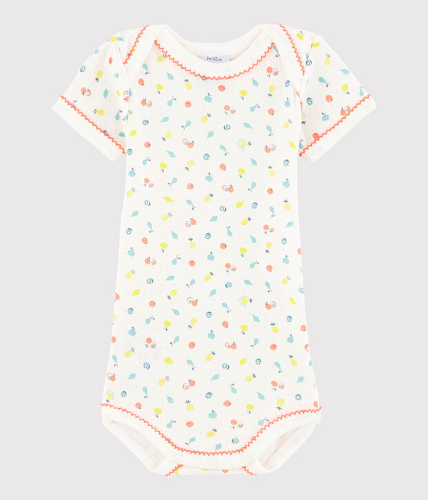 Baby Girls' Short-Sleeved Bodysuit white/multicolor