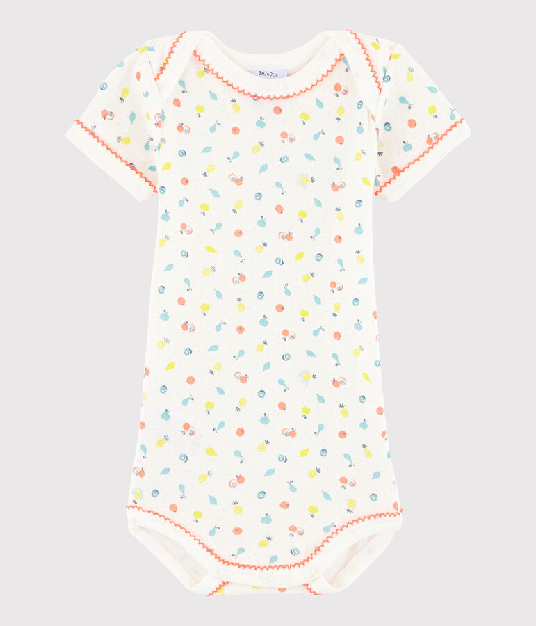 Baby Girls' Short-Sleeved Bodysuit white/multicolor