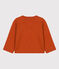 Babies' Plain Thick Jersey Cardigan RUSTY brown