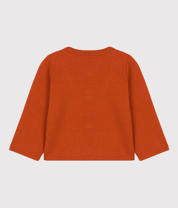 Babies' Plain Thick Jersey Cardigan brown