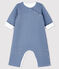 Babies' Long Jumpsuit in Quilted Tube Knit grey