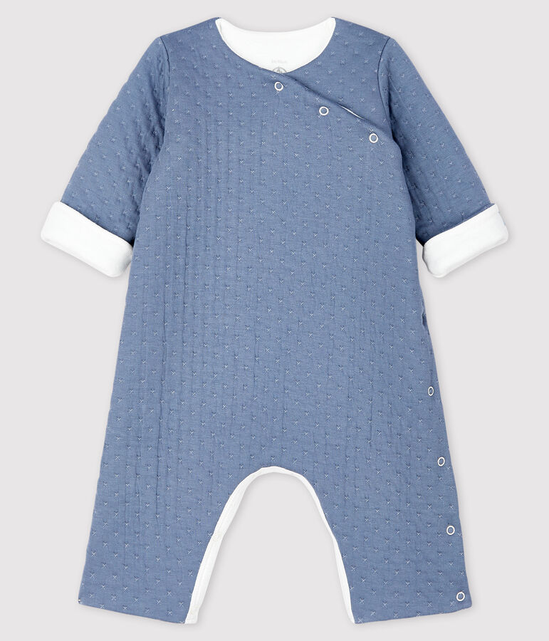 Babies' Long Jumpsuit in Quilted Tube Knit grey