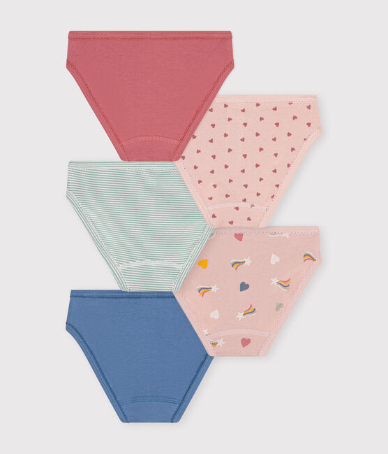 Children's heart-patterned cotton pants - 5-pack variante 1