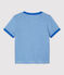 Babies' Organic Cotton Pinstriped Short-Sleeved T-Shirt BRASIER blue/MARSHMALLOW grey