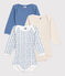 Babies' long-sleeved rocket print cotton bodysuits - 3-Pack variante 1