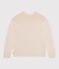 Women's plain cable-knit wool and cotton jumper AVALANCHE Ecru