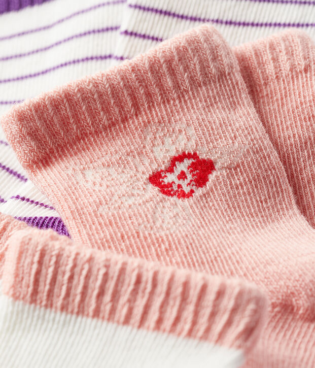 Set of 3 pairs of socks for baby girls multicolor