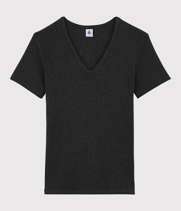 Women's Iconic V-Neck Cotton T-Shirt grey