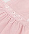 Babies' dress in corduroy embroidered with flowers on the waistband JOLI pink