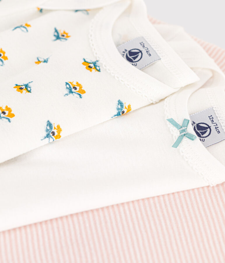 Babies' Floral Long-Sleeved Cotton Bodysuits - 3-Pack variante 1