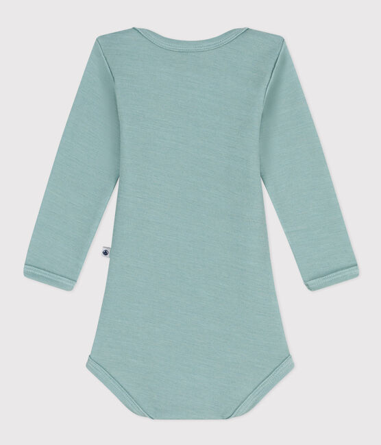 Babies' Stripy Long-Sleeved Cotton/Wool Bodysuit PAUL green