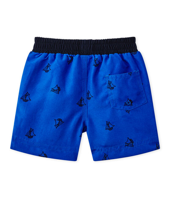Baby boy's print beach shorts PERSE blue/SMOKING blue