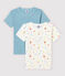 Girls' Multicoloured Starry Short-Sleeved Organic Cotton T-Shirts - 2-Pack variante 1