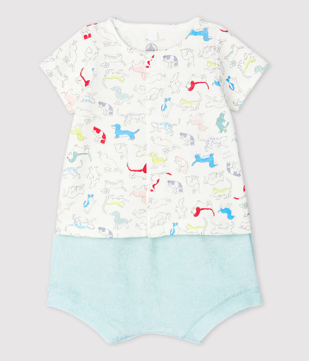 Babies' Colourful Puppies Organic Cotton Terry - 2-Pack white/multicolor