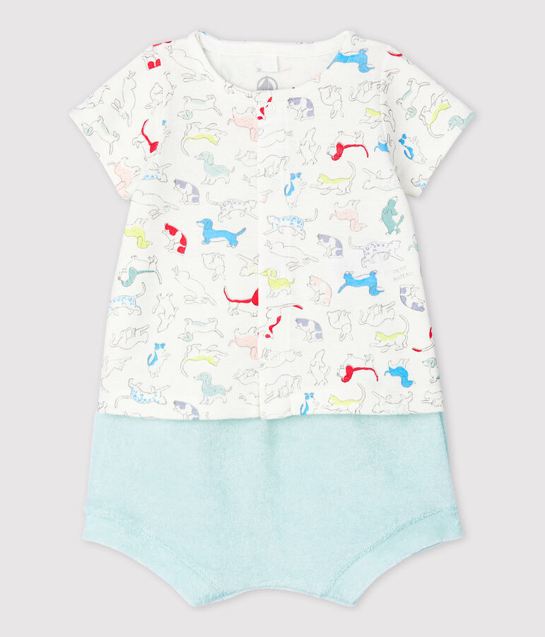 Babies' Colourful Puppies Organic Cotton Terry - 2-Pack white/multicolor