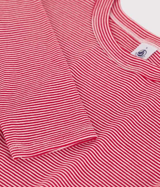 Women's ICONIC cotton round neck T-shirt CORRIDA red/MARSHMALLOW white