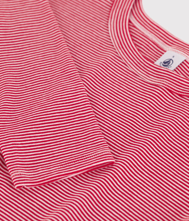 Women's ICONIC cotton round neck T-shirt red/white