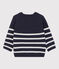 Babies' Wool/Cotton Jumper SMOKING blue/MARSHMALLOW white
