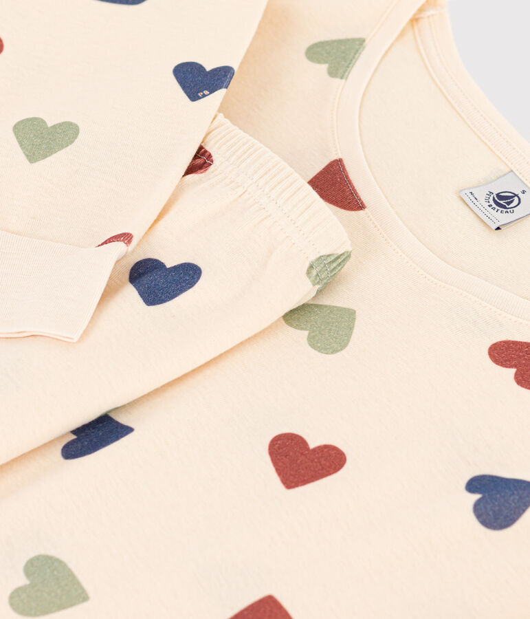 Women's Heart-pattern Cotton Pyjamas AVALANCHE white/MULTICO