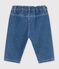 Babies' plain denim trousers blue