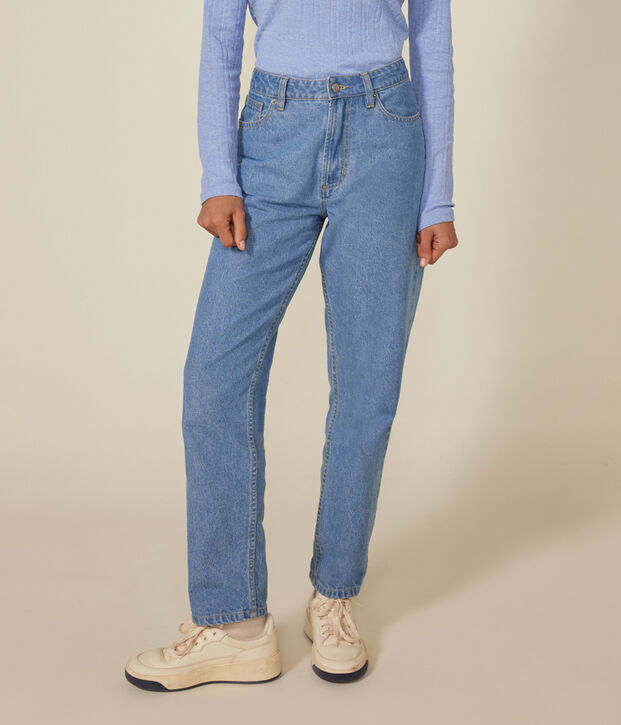 Women's straight denim trousers blue