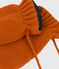 Babies' Knit Mittens with Recycled Fleece Lining RUSTY brown