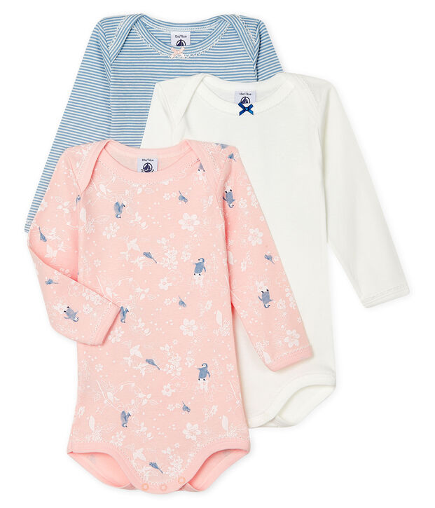Baby Girls' Long-Sleeved Bodysuit - 3-Piece Set multicolor