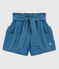 Girls' Organic Denim Shorts DENIM CLAIR blue