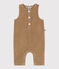 Babies' plain long corduroy jumpsuit ROCHE CLAIR beige