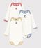 Pack of plain cotton long-sleeved bodies for babies multicolor